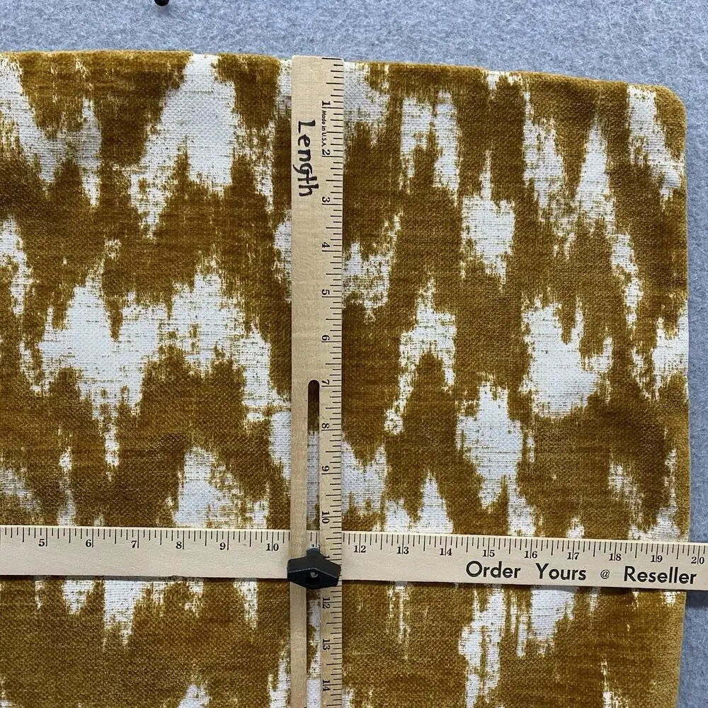 2 Mustard Gold Cream Velvet Ikat Pillow Covers 20x20 Boho Grandmillennial Decor